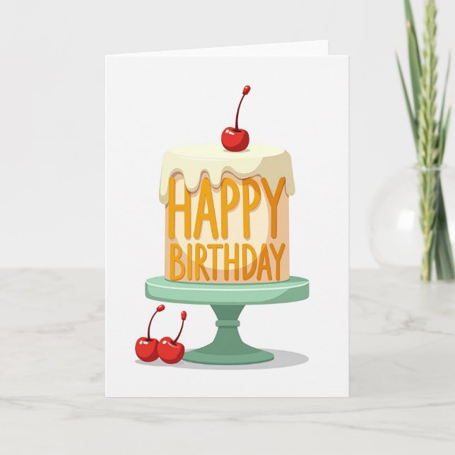 Sweet Birthday Drip Cake Card (Front)