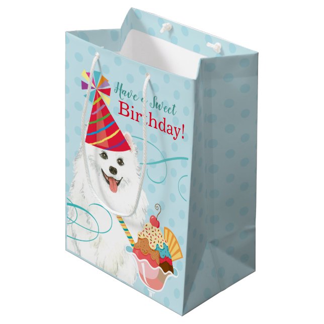 Sweet Birthday Eskie Medium Gift Bag (Front Angled)