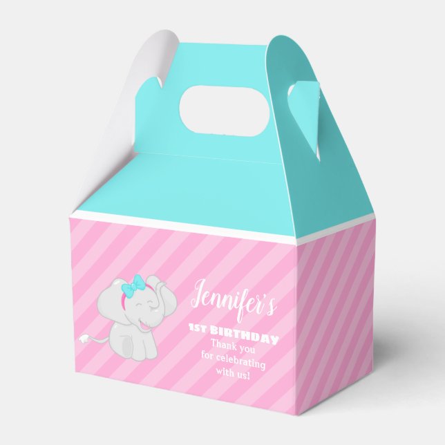 Sweet Birthday Favour Box with Elephant (Front Side)