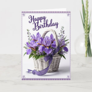 Sweet Birthday Floral Basket Card