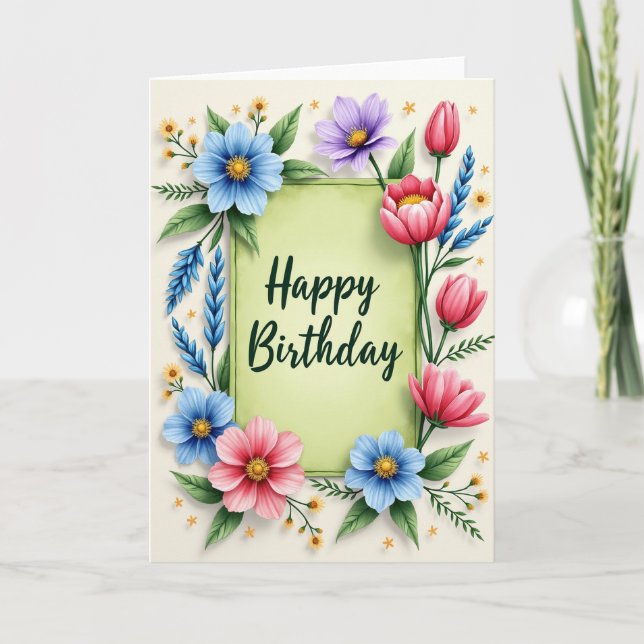 Sweet Birthday Floral Display Card (Front)