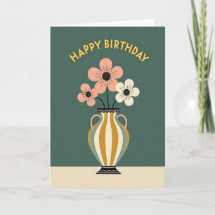 Sweet Birthday Floral Vase Card