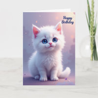 Sweet Birthday Fluffy Kitten Card