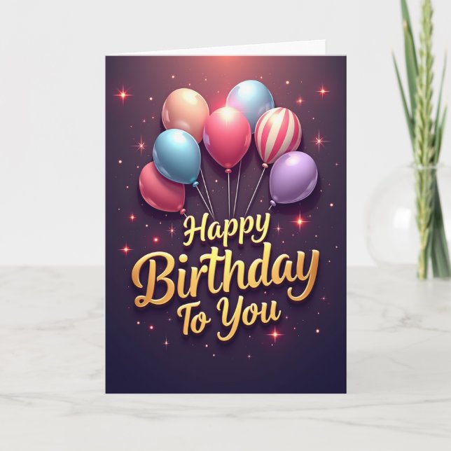 Sweet Birthday Glossy Spheres Card (Front)