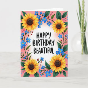 Sweet Birthday Golden Blooms Card