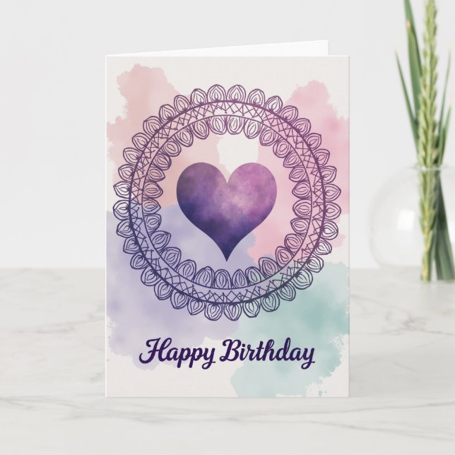 Sweet Birthday Heart Card (Front)