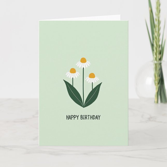 Sweet Birthday Mint Green Blossom Card (Front)