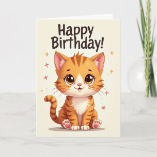 Sweet Birthday Orange Cat Card