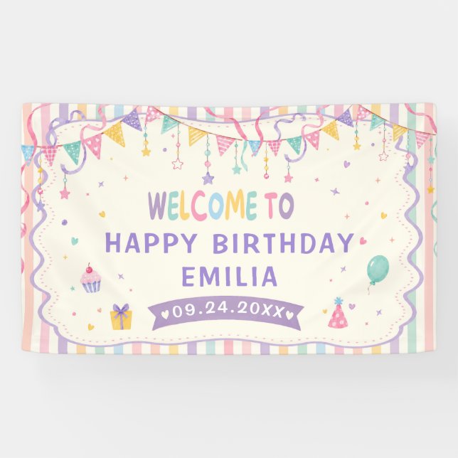 Sweet Birthday Party Banner (Horizontal)