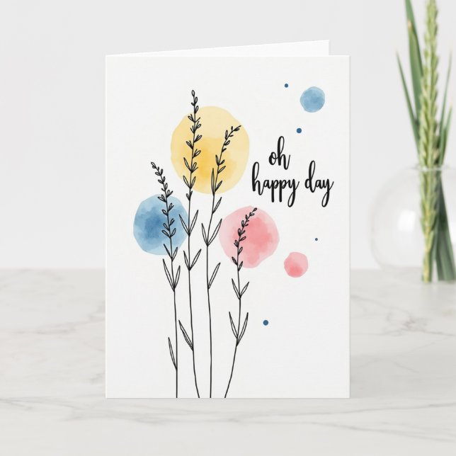 Sweet Birthday Pastel Botanical Card (Front)