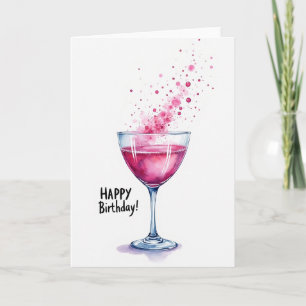 Sweet Birthday Pink Drink Card
