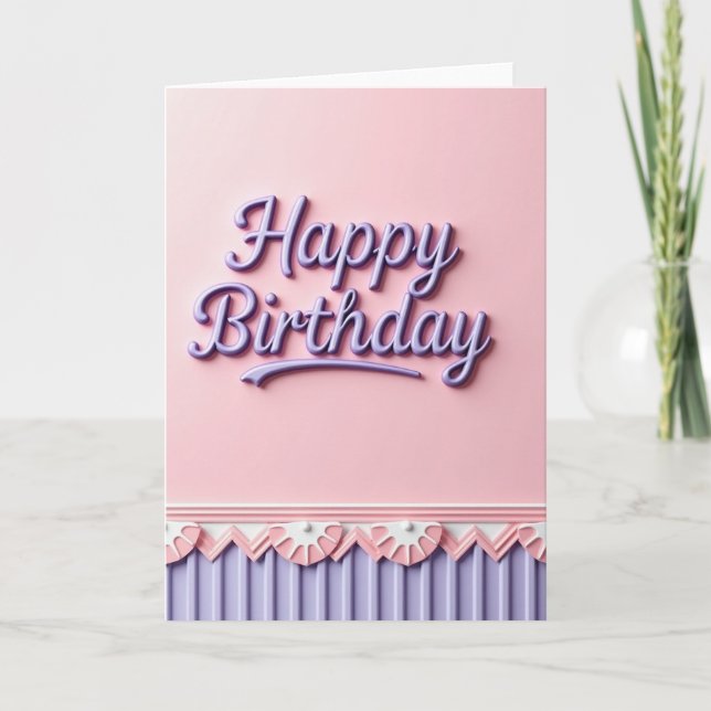 Sweet Birthday Puffed Letter Card (Front)