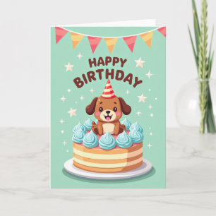 Sweet Birthday Pup Cake Card