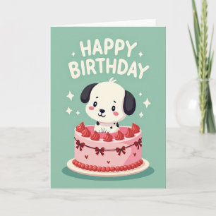 Sweet Birthday Puppy Cake Card