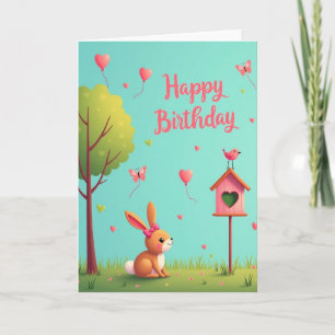 Sweet Birthday Rabbit Card