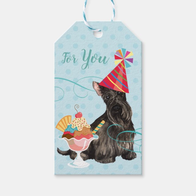 Sweet Birthday Scottie Gift Tags (Front)