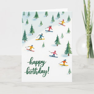Sweet Birthday Skiers Card