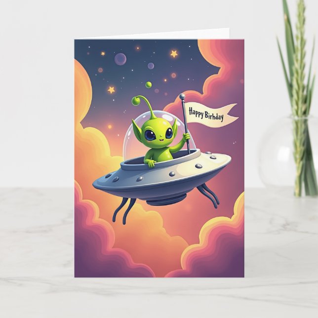 Sweet Birthday Spacecraft Card (Front)