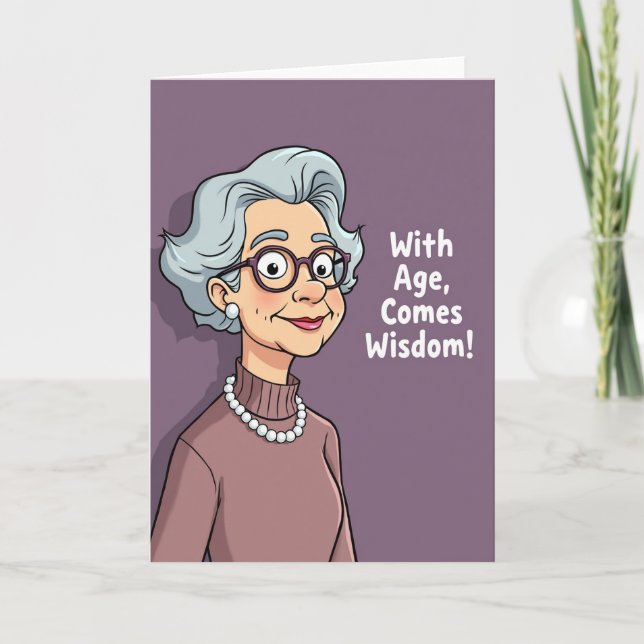 Sweet Birthday Spectacled Lady Card (Front)