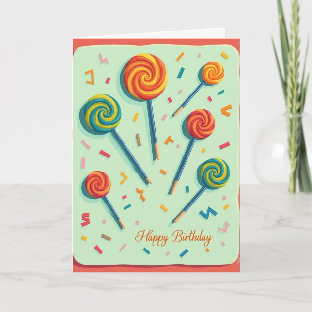 Sweet Birthday Swirls Card (Front)