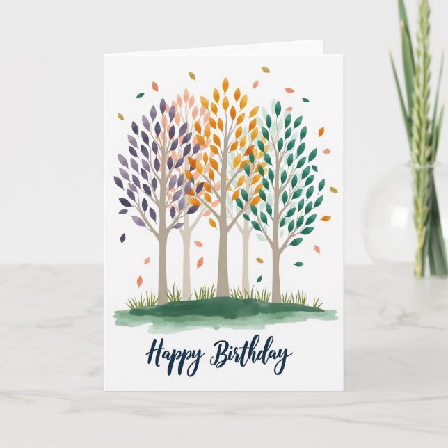 Sweet Birthday Trees Card (Front)