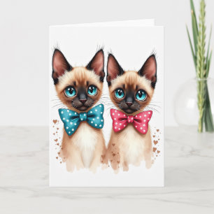 Sweet Birthday Two Cats Bowtie Card