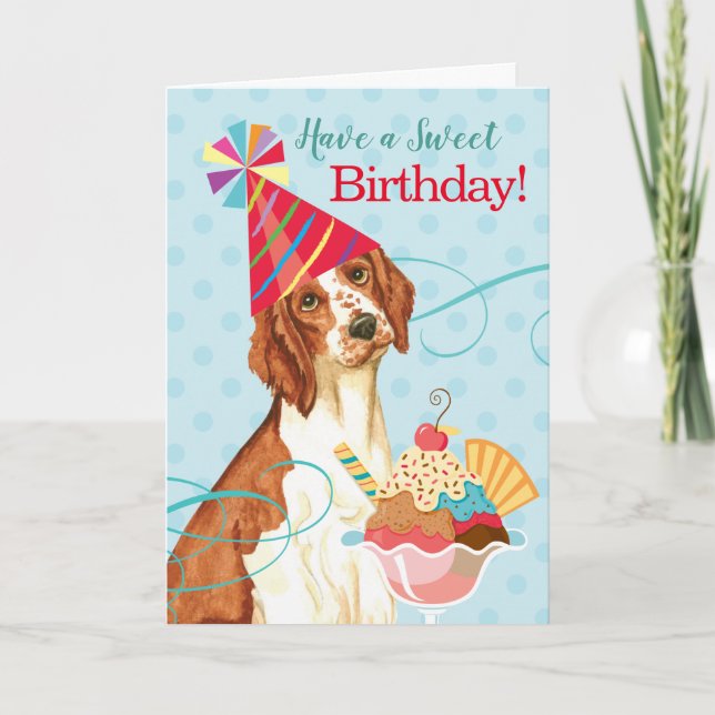 Sweet Birthday Welsh Springer Spaniel Card (Front)