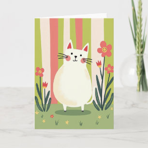 Sweet Birthday Whimsical Cat Card