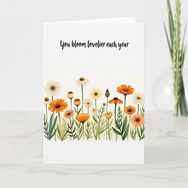 Sweet Birthday Wildflower Card (Front)