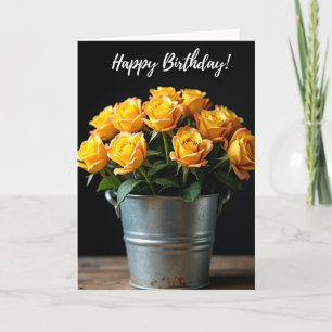 Sweet Birthday Yellow Rose Card