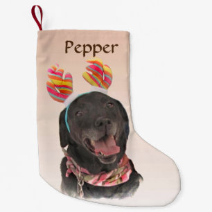 Sweet Black Labrador Retriever Dog Small Christmas Stocking