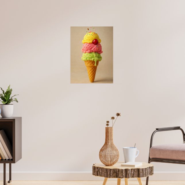 "Sweet Bliss" – Ice Cream Cone Art Print (Living Room 3)