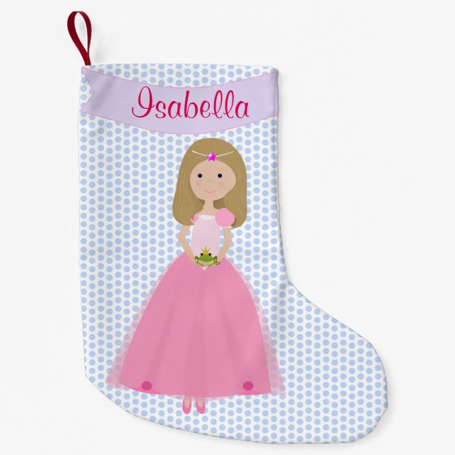Sweet Blonde Hair Princess Personalised Stocking (Front)
