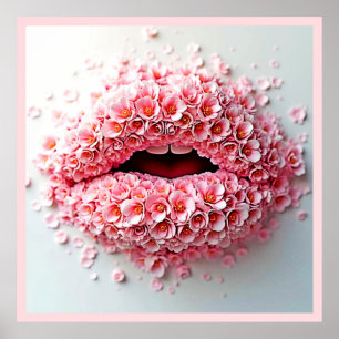 Sweet Bloom Lips Art Poster