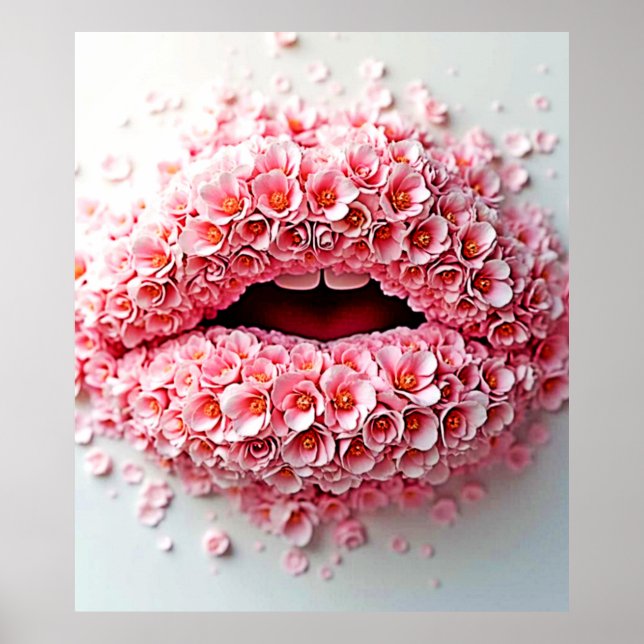 Sweet Bloom Lips Art Poster (Front)