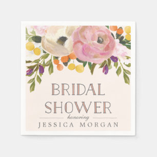 Sweet Blooms Bridal Shower Napkins