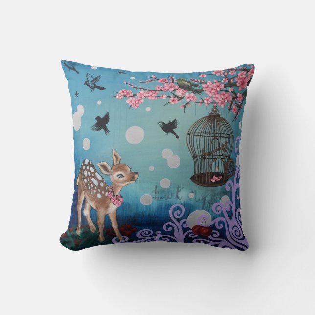 Sweet Blossom, Cotton Throw Pillow 16x16 (Front)