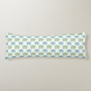 Sweet Blue and Green Polka Dot Elephants Body Cushion