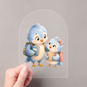 Sweet Blue Bird Family Acrylic Invitation