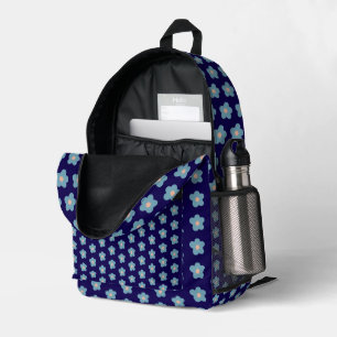 Sweet Blue Blossoms on Navy Printed Backpack