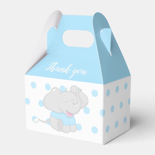 Sweet Blue Box with Elephant Baby Shower (Front Side)