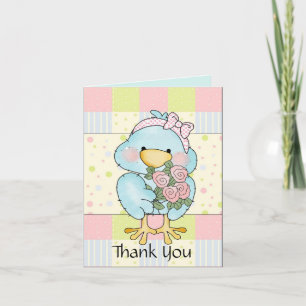 Sweet Blue Chick Baby Thank You Card