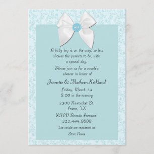 Sweet Blue Couple's Baby Shower Invitation