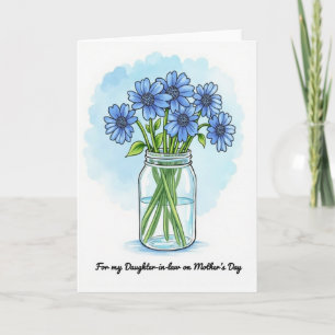 Sweet Blue Daisy Mothers Day Card