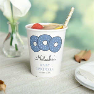 Sweet Blue Donuts Baby Sprinkle Shower Paper Cups