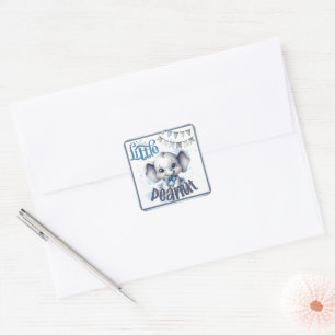 Sweet Blue Elephant - Little Peanut Square Sticker