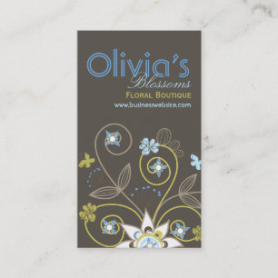 Sweet Blue Floral Blossoms Flowers Profile Card