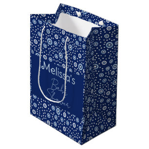 Sweet Blue Nautical Ocean Geometric Circles Medium Gift Bag