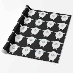 Sweet Blue Sheep Baby Shower Wrapping Paper