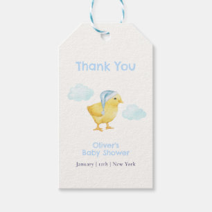 Sweet Blue Sky Cloud Little Chicken Baby Shower Gift Tags
